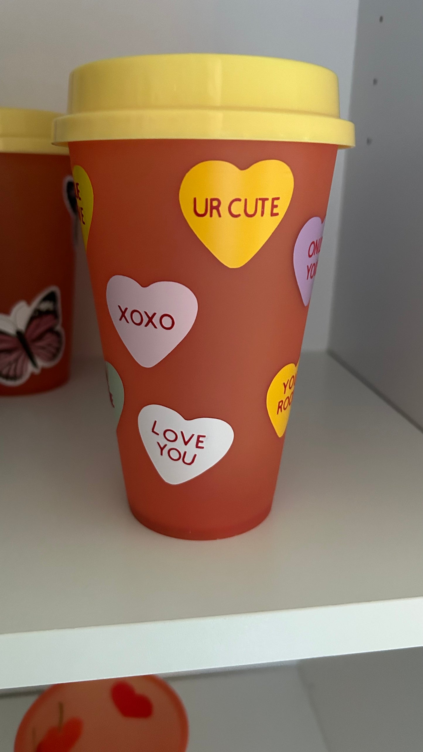 Conversation Hearts Hot Color Changing Cup (RTS)