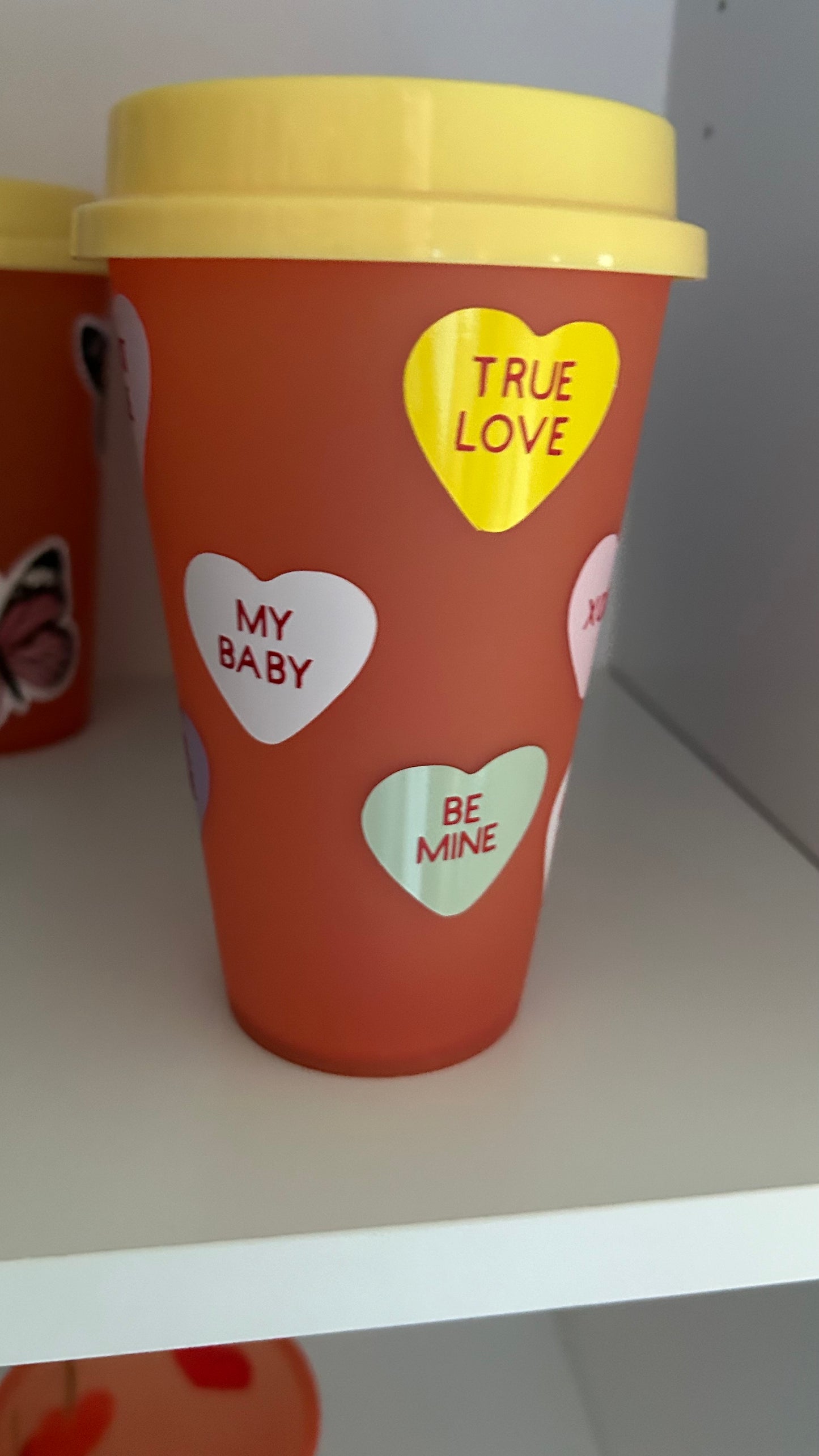 Conversation Hearts Hot Color Changing Cup (RTS)